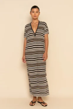 AURA MAXI DRESS - DESERT STRIPE