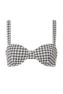 ESCAPE BRACUP TOP - HOUNDSTOOTH