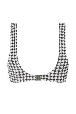 ESCAPE BRALETTE TOP - HOUNDSTOOTH