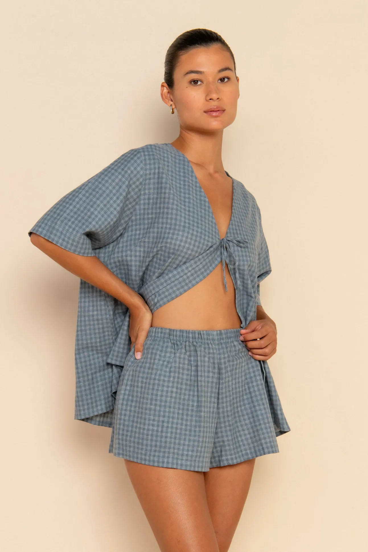 FARAH SHORT - BLUE CHECK