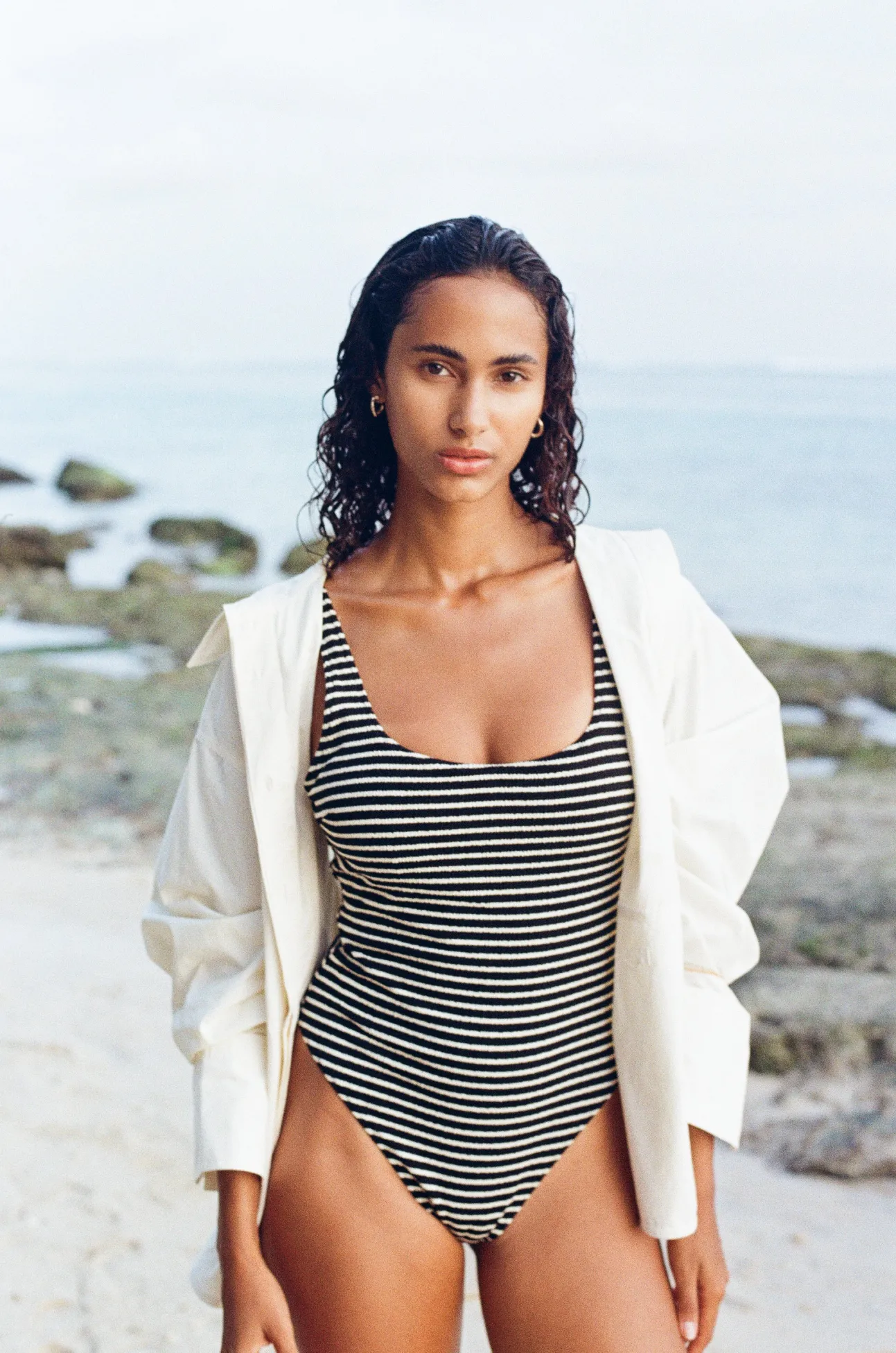 HALI ONE PIECE - ECRU STRIPE