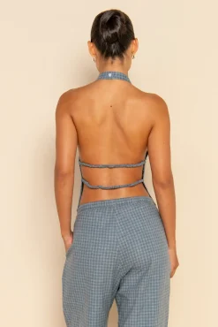 ISLA PANT - BLUE CHECK