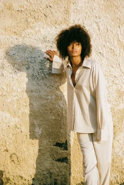 IVY SHIRT - OAT STRIPE