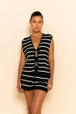 JONI KNIT TANK - BLACK/WHITE STRIPE