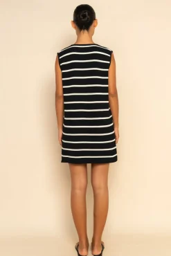 JONI MINI DRESS - BLACK/WHITE STRIPE