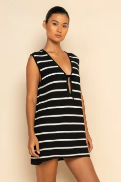 JONI MINI DRESS - BLACK/WHITE STRIPE
