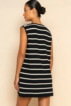 JONI MINI DRESS - BLACK/WHITE STRIPE