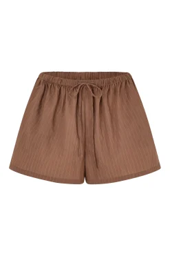 REMI SHORT - MOCHA PINSTRIPE