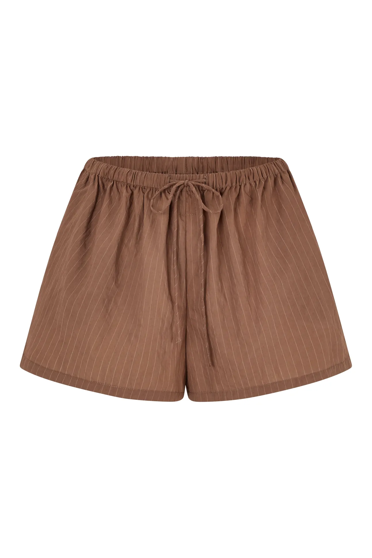 REMI SHORT - MOCHA PINSTRIPE