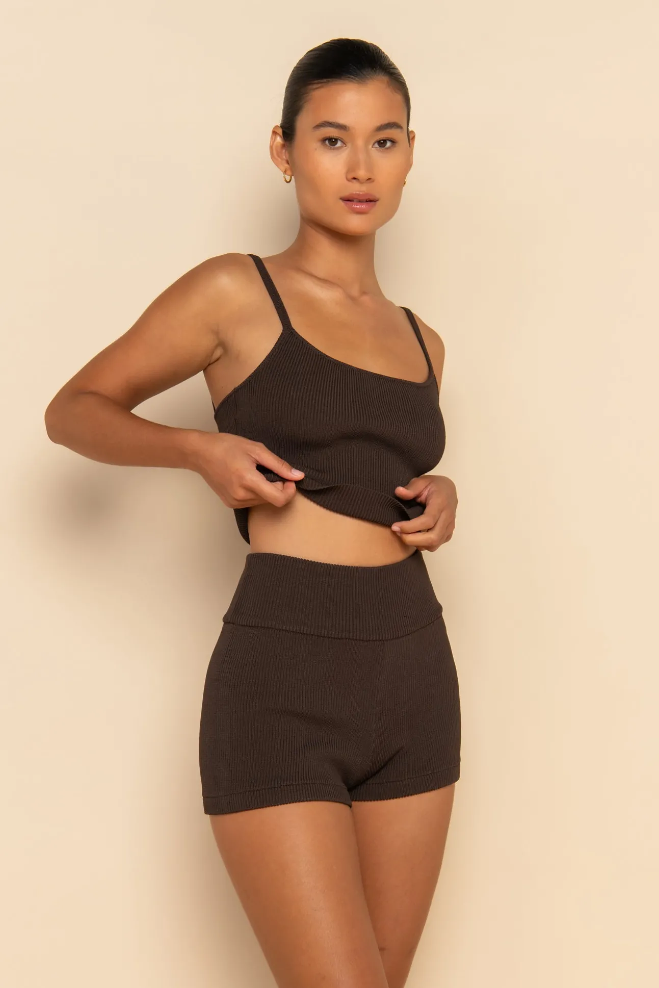 SOL KNIT SHORT - CACAO