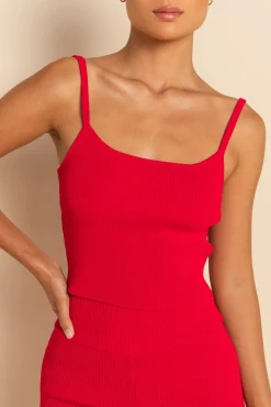 SOL KNIT TANK - RED